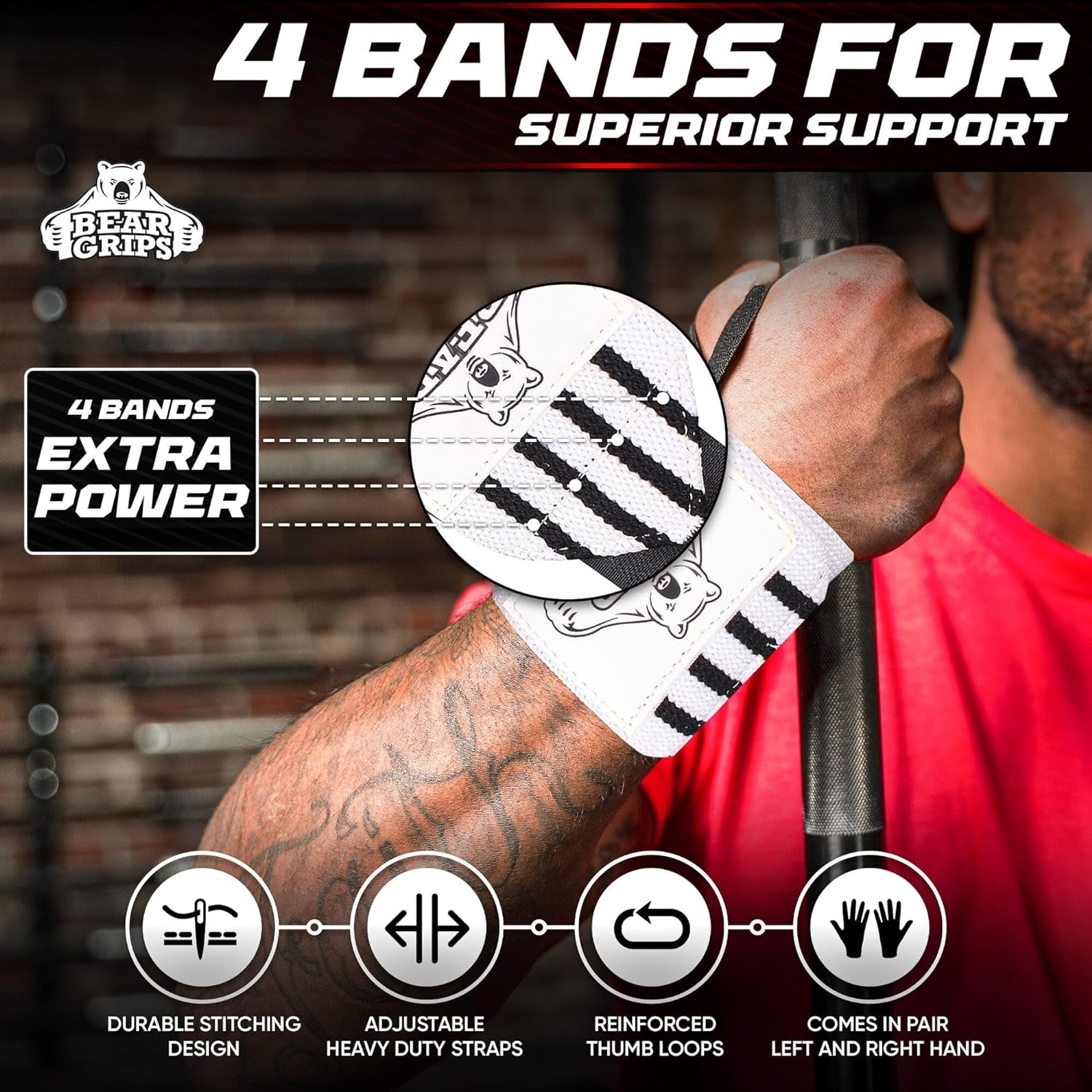 Wrist Wraps for Weightlifting Men | Wrist Straps for Weightlifting | Powerlifting Wrist Wraps | Weight Lifting Wrist Wraps for Women