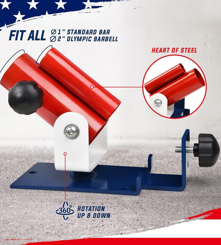 Deluxe T-Bar Row Platform – Full 360° Swivel & Easy to Install – Fits 1” Standard and 2” Olympic Bars