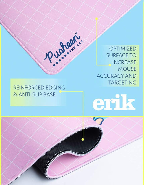 Load image into Gallery viewer, Official Pusheen Rose Collection XXL Mouse Mat - Desk Pad - 31.5" X 13.78" Non-Slip Rubber Base Mouse Pad, Gaming Mouse Pad, Keyboard Mouse Mat, Waterproof Mouse Mat
