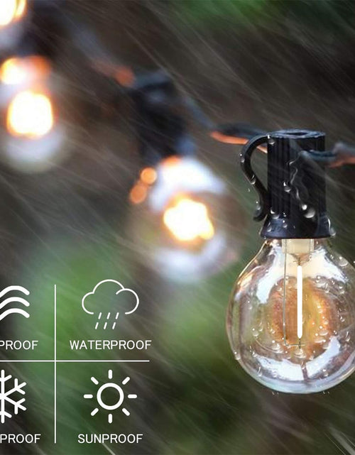 Load image into Gallery viewer, Globe Outdoor String Lights, 97FT Patio String Light with 49 G40 Clear Glass LED Bulbs(1 Spare), Waterproof Hanging Lights String for outside Backyard, Porch, Bistro, Party, Garden Gathering
