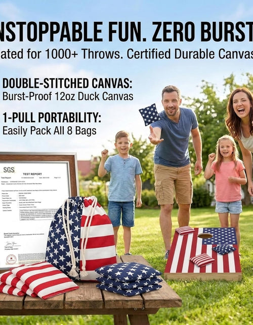 Load image into Gallery viewer, Cornhole Bags All Weather Proof Plastic Pellet Filled Corn Hole Bean Bags Pro Corn Hole Bags Set of 8 Regulation Waterproof Cornhole Bean Bags Canvas Corn Holes Bean Bags
