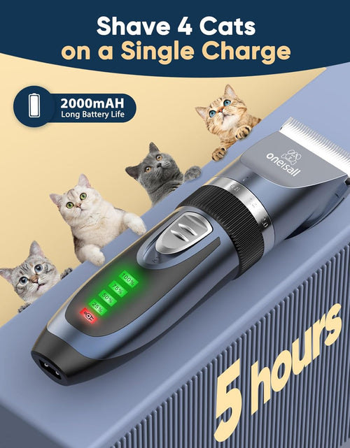 Load image into Gallery viewer, Cat Clippers for Matted Hair, Quiet Cat Shaver for Long Hair, Cordless Cat Hair Trimmer for Grooming, 2 Speed Pet Shaver Cat Grooming Kit for Cats Small Dogs Animals (Blue)
