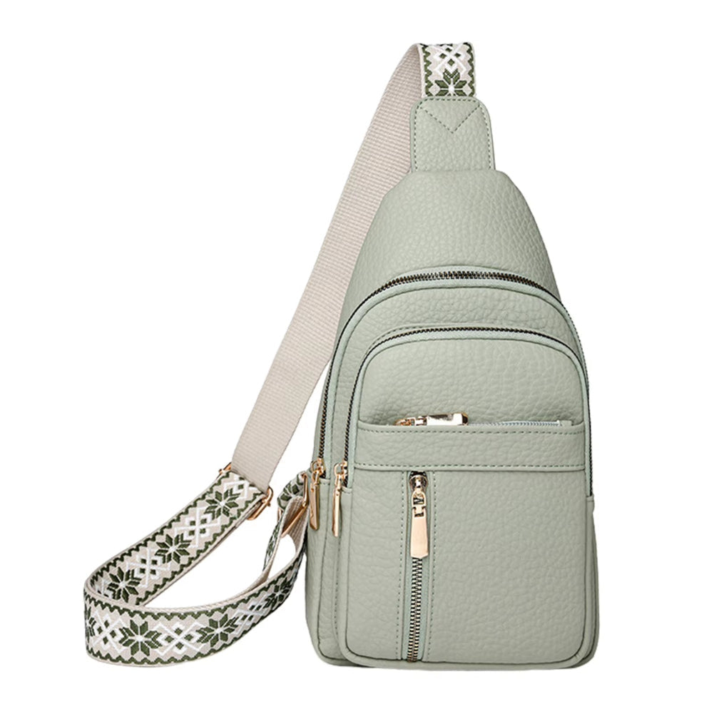 Fashion Casual Chest Bag High Quality Shoulder Bags Women Crossbody Bags Pu Leather Waterproof Messenger Bag for Travel Cycling
