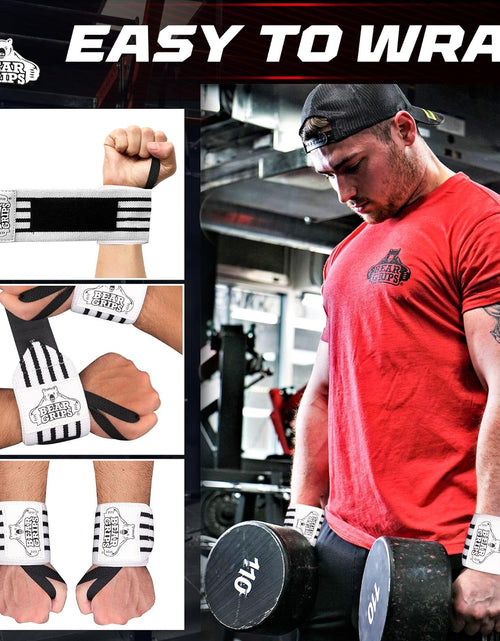 Load image into Gallery viewer, Wrist Wraps for Weightlifting Men | Wrist Straps for Weightlifting | Powerlifting Wrist Wraps | Weight Lifting Wrist Wraps for Women
