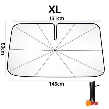 SunShield 360 – Rotatable Umbrella-Style Car Windshield Sunshade with UV & Heat Protection
