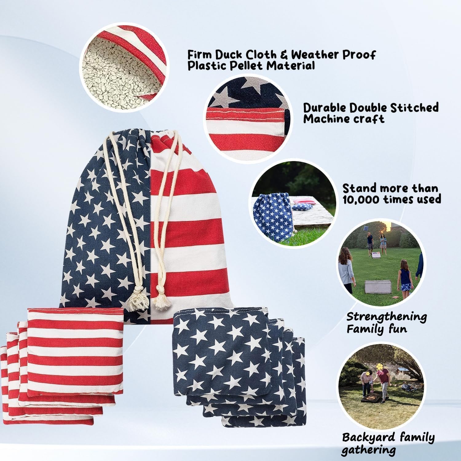 Cornhole Bags All Weather Proof Plastic Pellet Filled Corn Hole Bean Bags Pro Corn Hole Bags Set of 8 Regulation Waterproof Cornhole Bean Bags Canvas Corn Holes Bean Bags