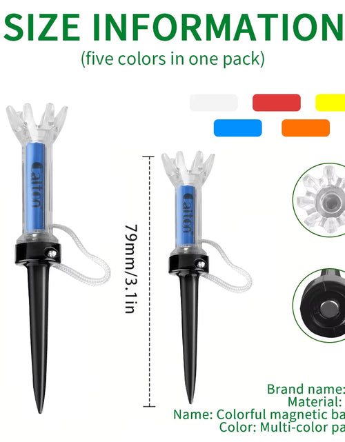 Load image into Gallery viewer, 5PCS Magnetic Plastic Golf Tee Set, 360° Bounce, 3 Sizes – Premium Golf Accessories to Improve Accuracy and Performance
