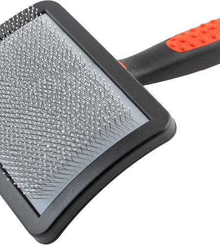 Paw Brothers Soft Pin Curved Slicker Brush for Dogs, Coated Tips, Maximum Coverage, Gentle on Skin, Large