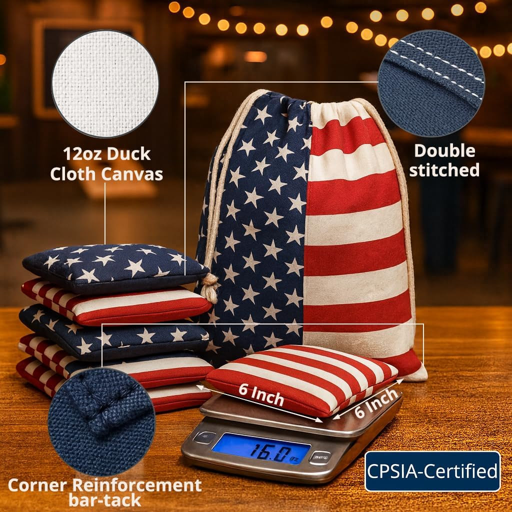 Cornhole Bags All Weather Proof Plastic Pellet Filled Corn Hole Bean Bags Pro Corn Hole Bags Set of 8 Regulation Waterproof Cornhole Bean Bags Canvas Corn Holes Bean Bags