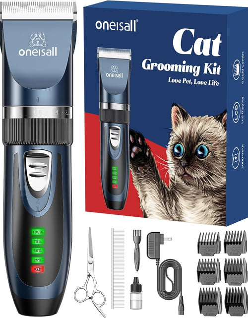 Load image into Gallery viewer, Cat Clippers for Matted Hair, Quiet Cat Shaver for Long Hair, Cordless Cat Hair Trimmer for Grooming, 2 Speed Pet Shaver Cat Grooming Kit for Cats Small Dogs Animals (Blue)

