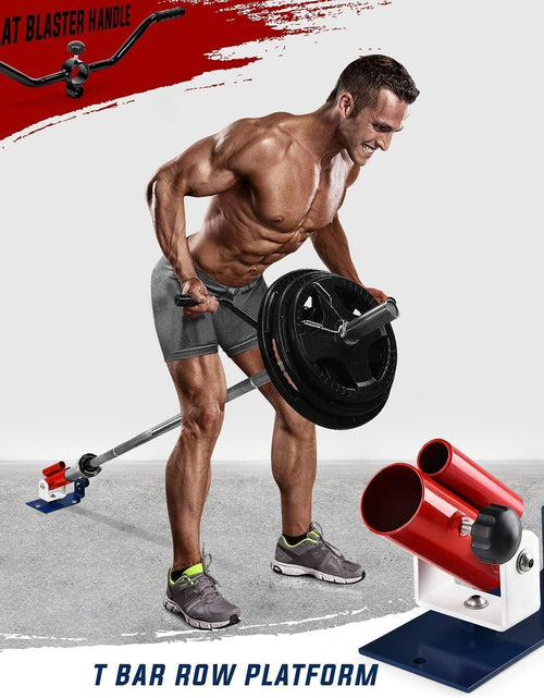 Load image into Gallery viewer, Deluxe T-Bar Row Platform – Full 360° Swivel &amp; Easy to Install – Fits 1” Standard and 2” Olympic Bars
