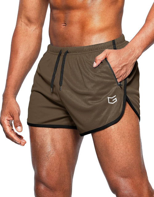 Load image into Gallery viewer, Men'S Running Shorts 3 Inch Quick Dry Gym Athletic Workout Short Shorts for Men with Liner and Zipper Pockets
