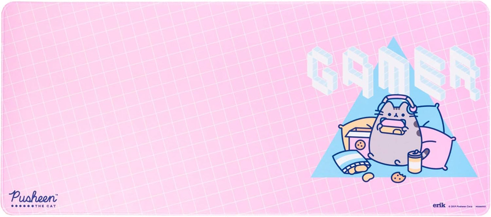 Official Pusheen Rose Collection XXL Mouse Mat - Desk Pad - 31.5" X 13.78" Non-Slip Rubber Base Mouse Pad, Gaming Mouse Pad, Keyboard Mouse Mat, Waterproof Mouse Mat