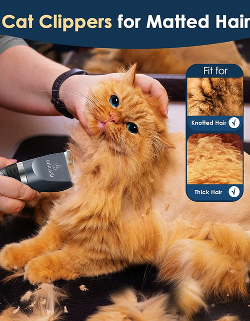 Load image into Gallery viewer, Cat Clippers for Matted Hair, Quiet Cat Shaver for Long Hair, Cordless Cat Hair Trimmer for Grooming, 2 Speed Pet Shaver Cat Grooming Kit for Cats Small Dogs Animals (Blue)
