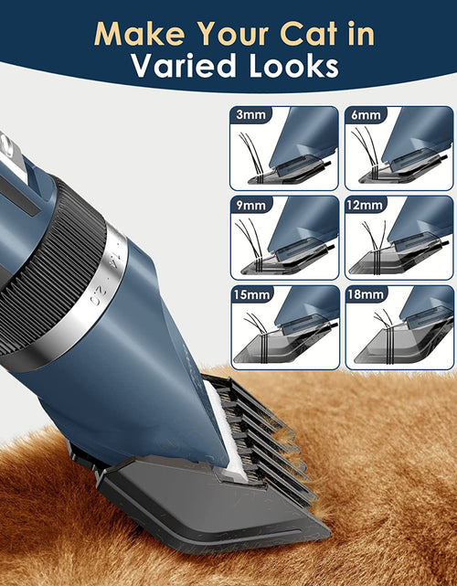 Load image into Gallery viewer, Cat Clippers for Matted Hair, Quiet Cat Shaver for Long Hair, Cordless Cat Hair Trimmer for Grooming, 2 Speed Pet Shaver Cat Grooming Kit for Cats Small Dogs Animals (Blue)
