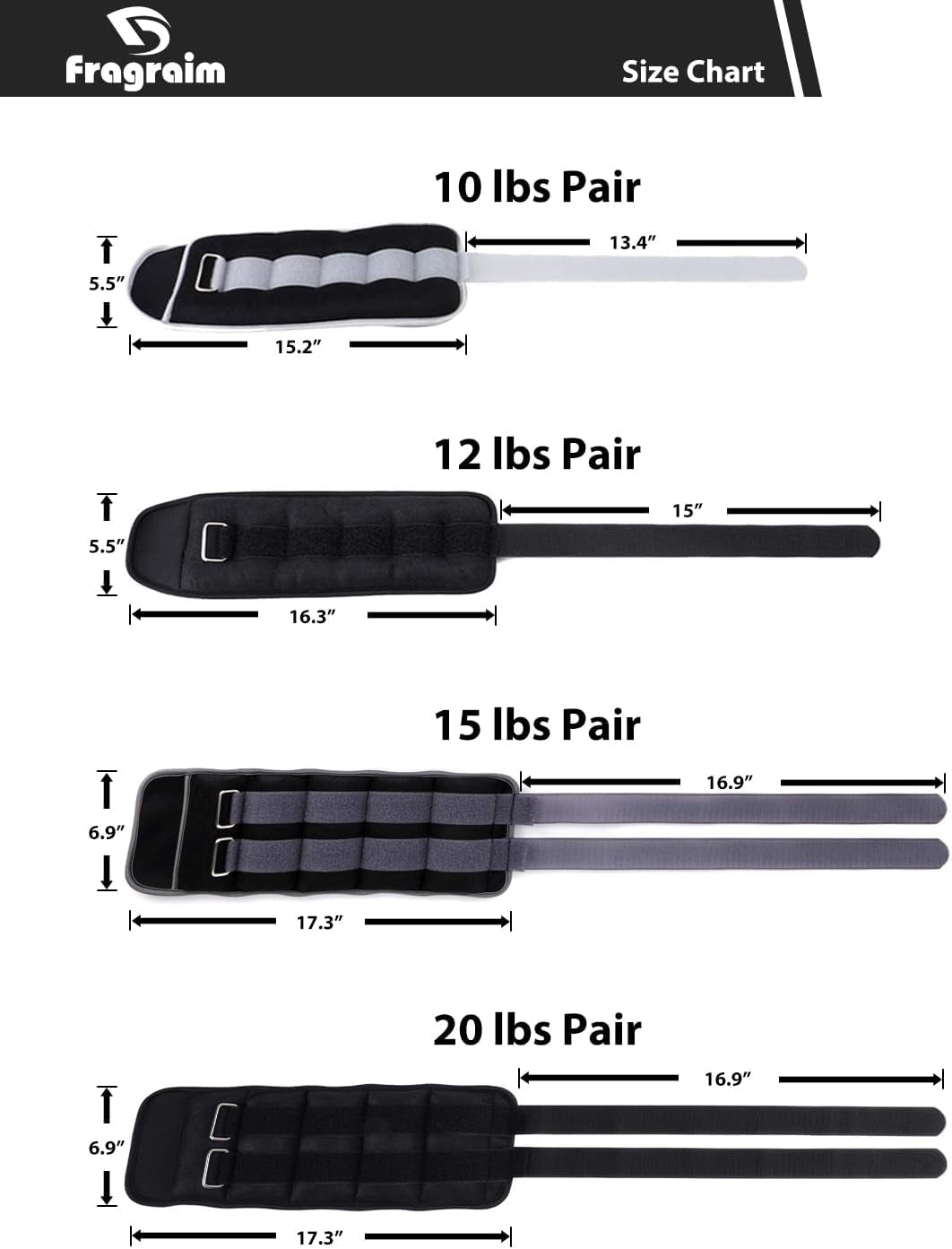 Ankle Weights for Women, Men and Kids - Strength Training Wrist/Leg/Arm Weight Set with Adjustable Strap for Jogging, Gymnastics, Aerobics, Physical Therapy